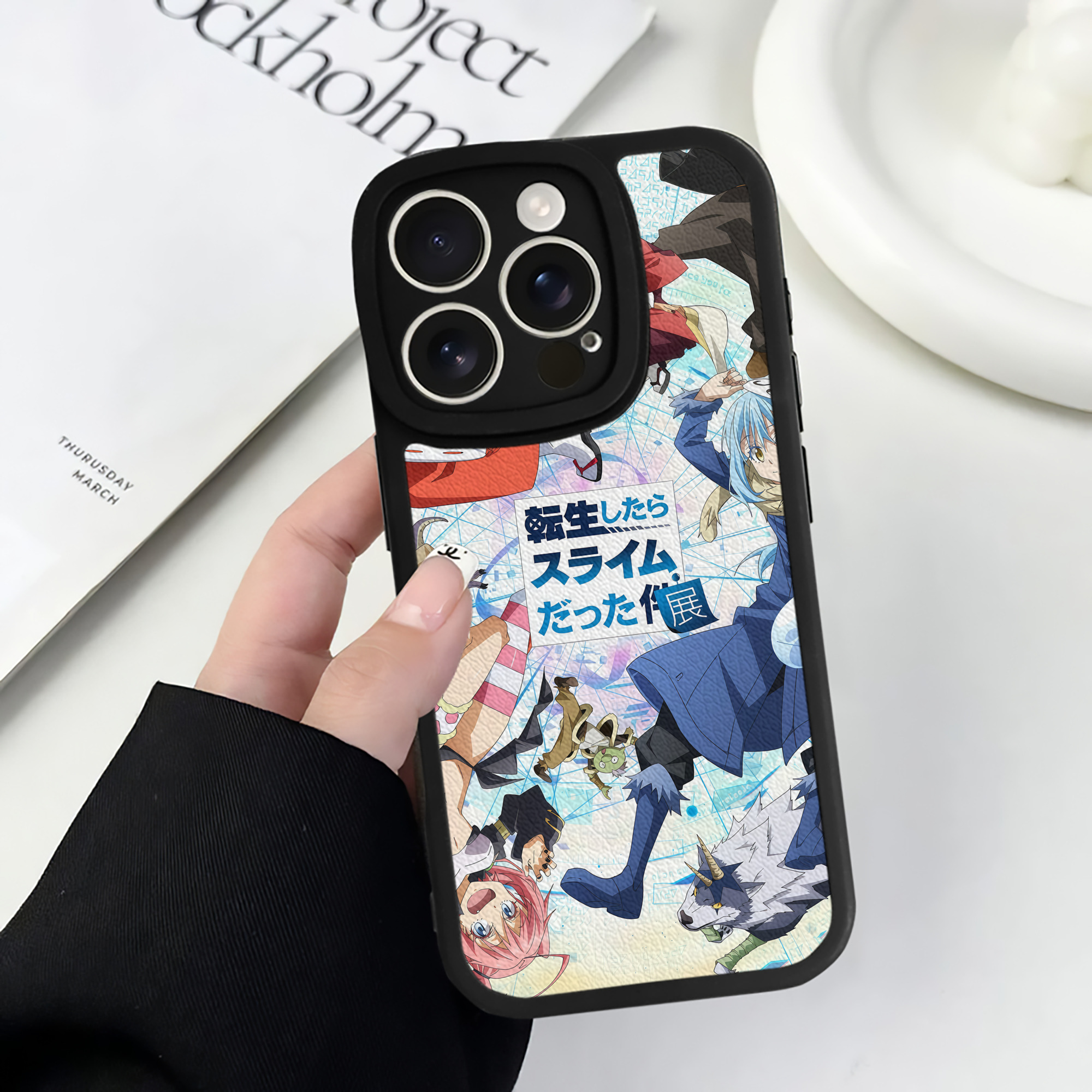 （画像用） 転スラ Regarding Reincarnated to Slime 【iPhone 16シリーズ対応】シリコンスマホケース（レザー調） 材質：シリコン